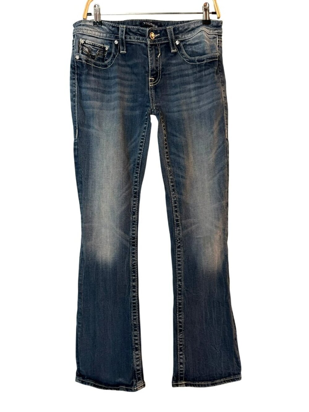 Vigoss Slim Boot Classic Fit Embellished Back Pockets Jeans W30 L32